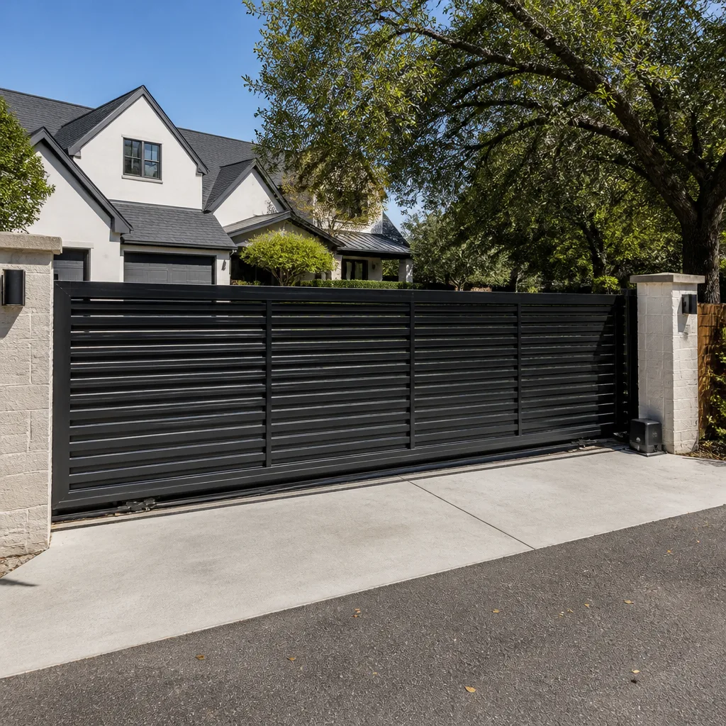 Sliding driveway gates